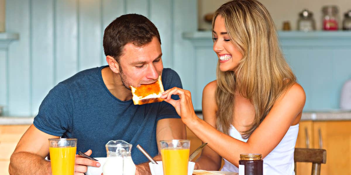 How To Fix A Stale Relationship couple eating breakfast together