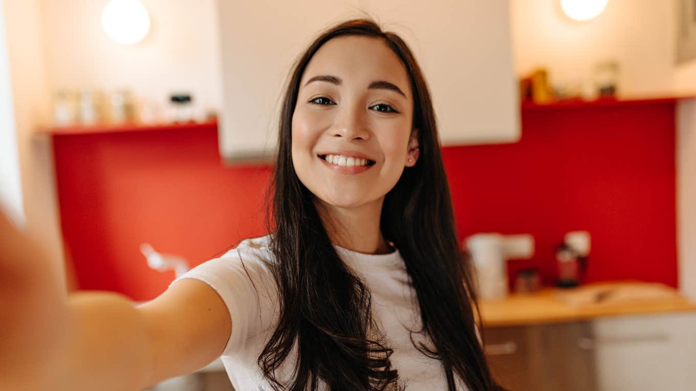 young girl taking a selfie