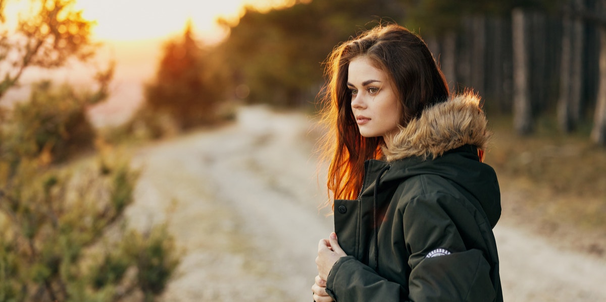 woman walking outside