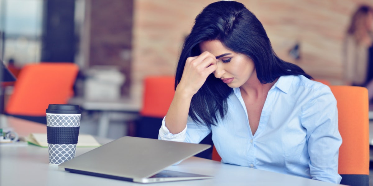 woman stressed working