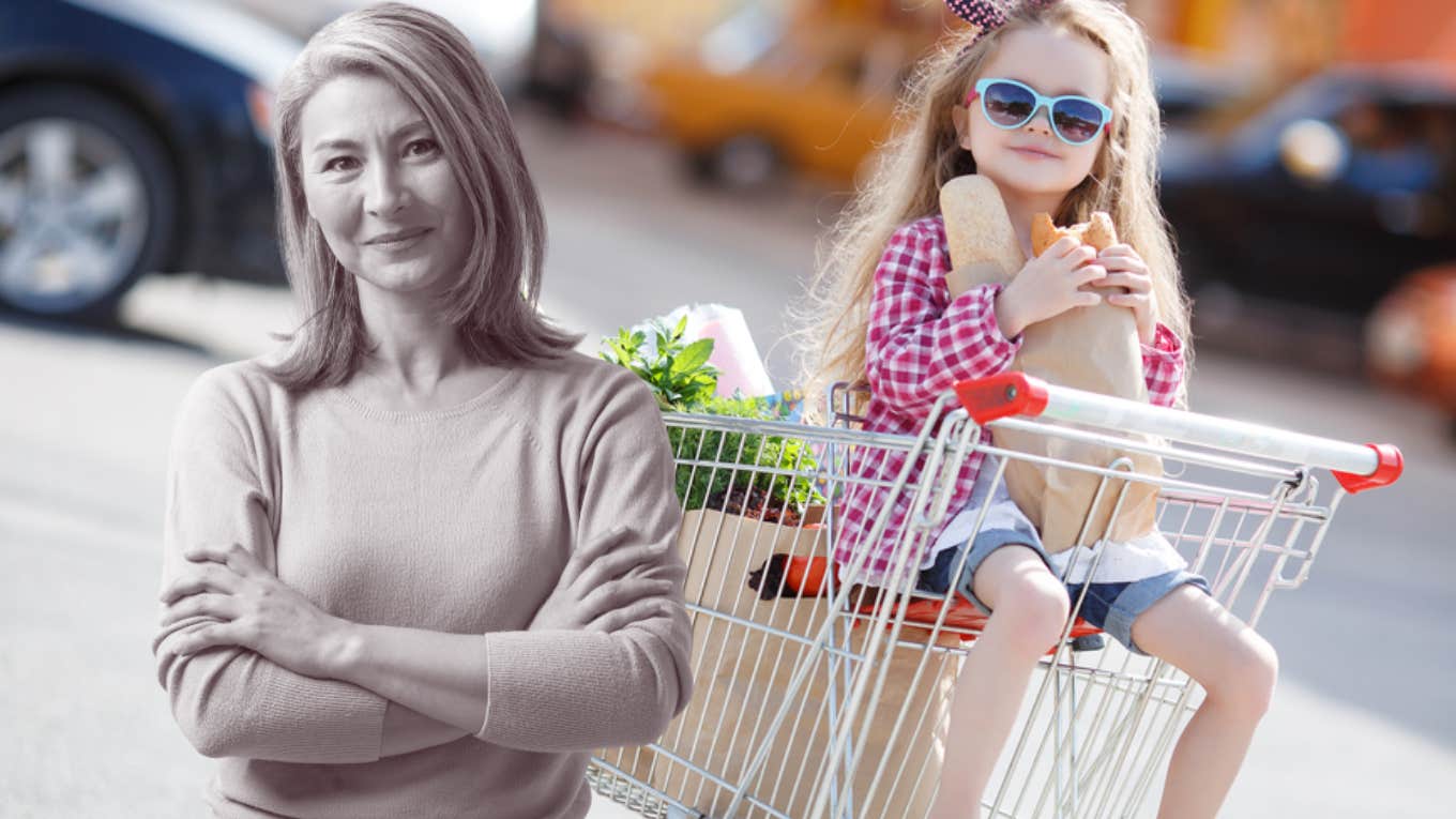 stranger, little girl, shopping 