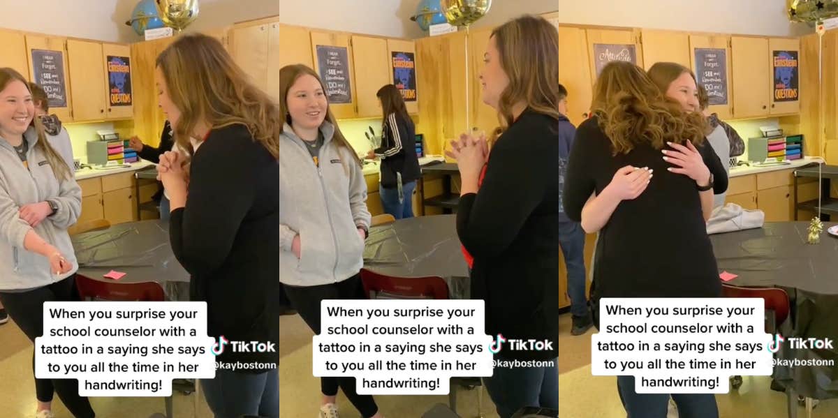 Teen Surprises Her School Guidance Counselor With A Tattoo She Got In Her Honor Kaylee Boston, Ms. Taylor