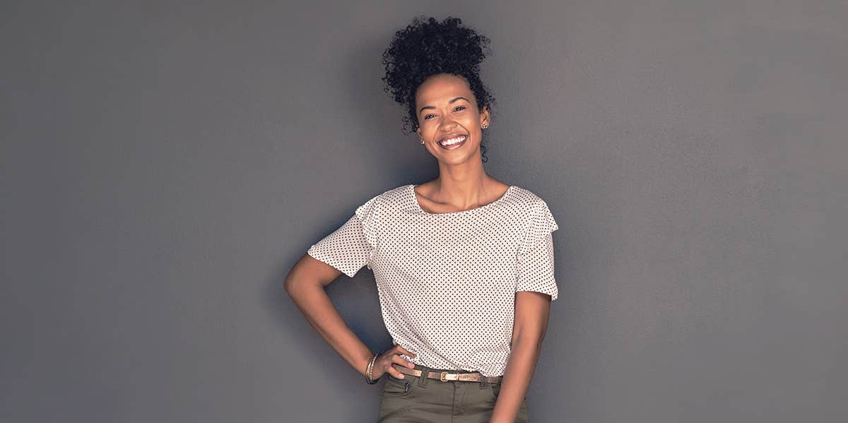 confident woman smiling