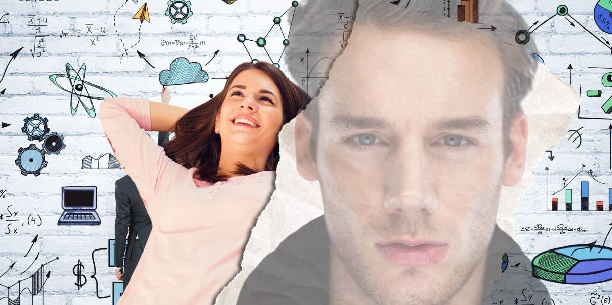 Woman daydreaming about man