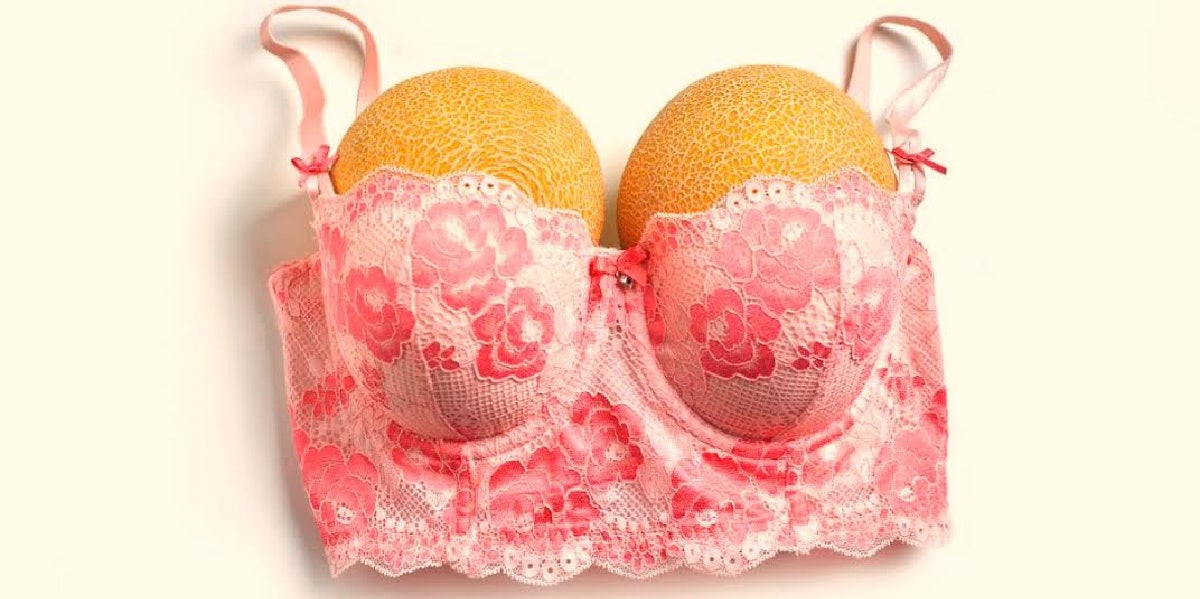 bra filled with grapefruits