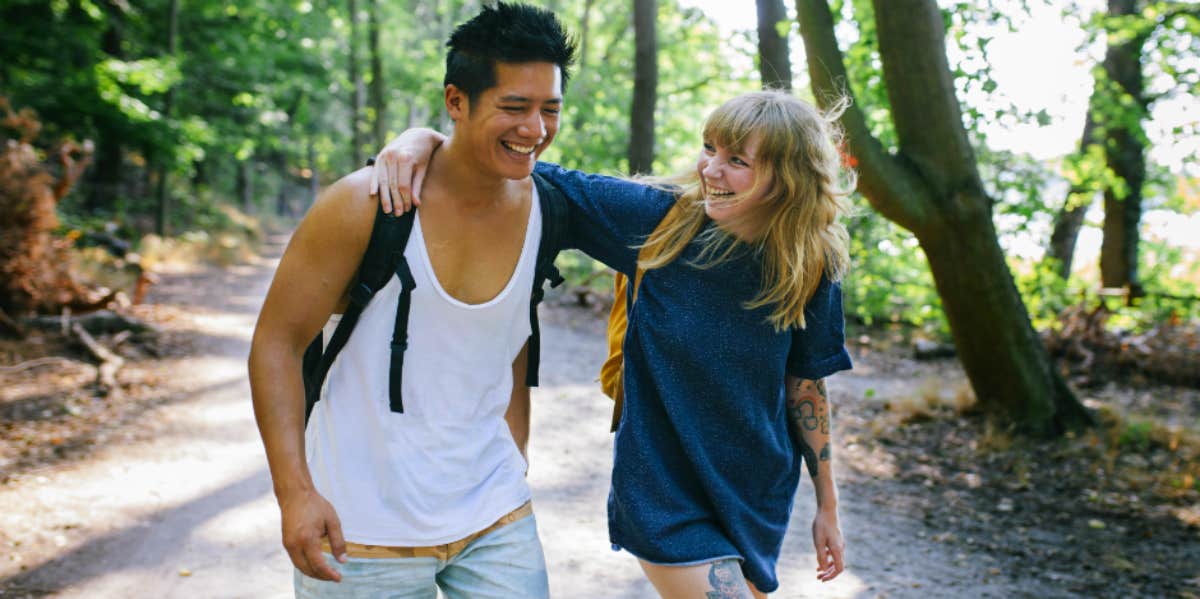 Couple on a hiking date