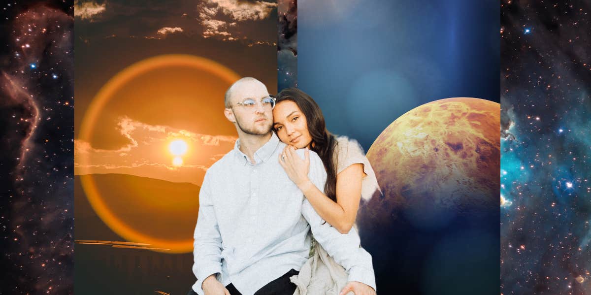 Sun trine Venus synastry activates unconditional love and a powerful emotional connection between two people. couple, sun and venus