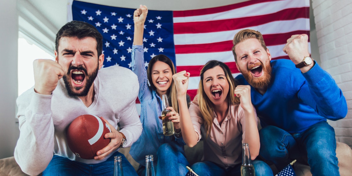 football fans celebrating game day