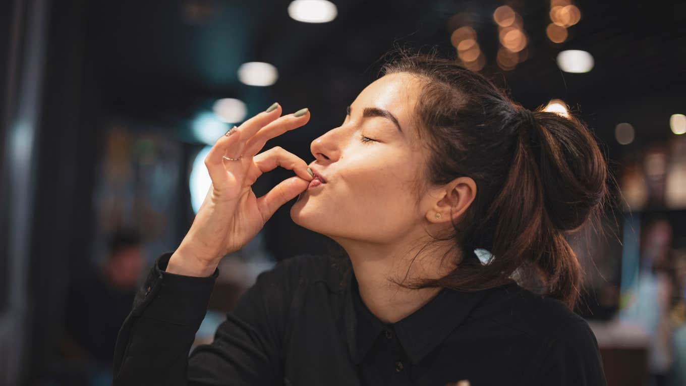 The One Superfood That Can Help You Live Longer Closeup of woman eating in a cafe