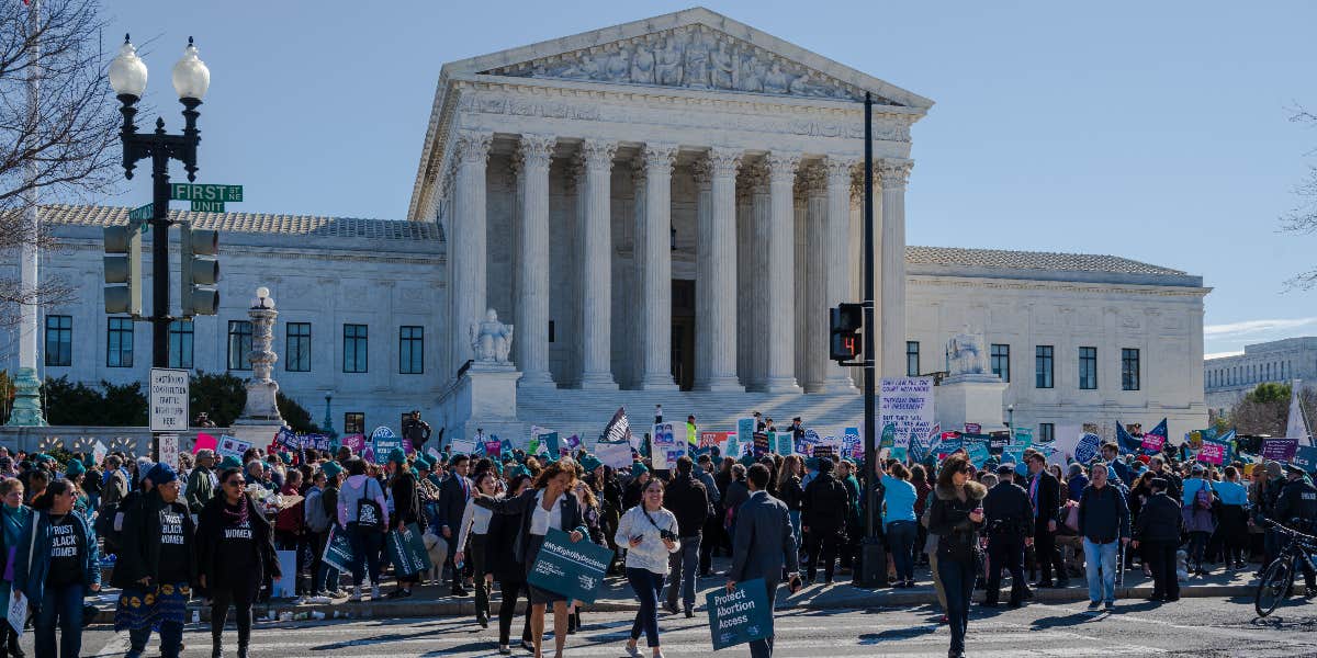 Supreme Court Decision To Overturn Roe V. Wade Could Set A Dangerous New Precedent Abortion rally at US Supreme Court