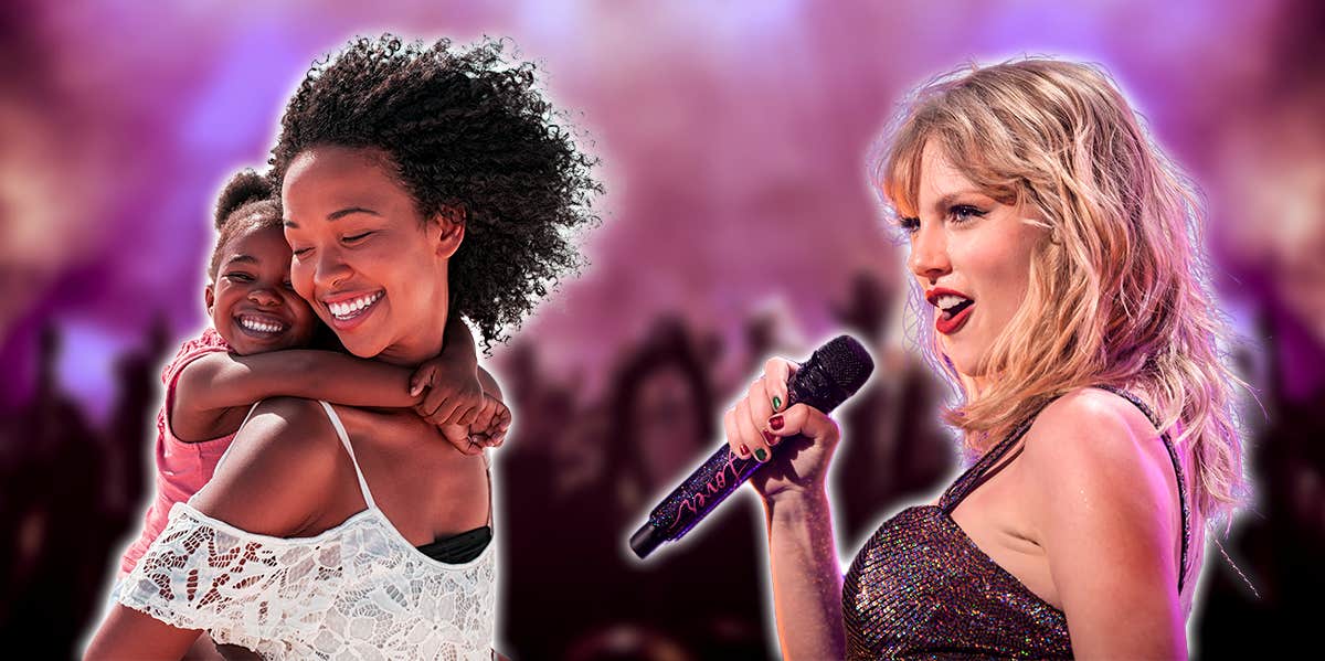 mom and daughter at taylor swift concert