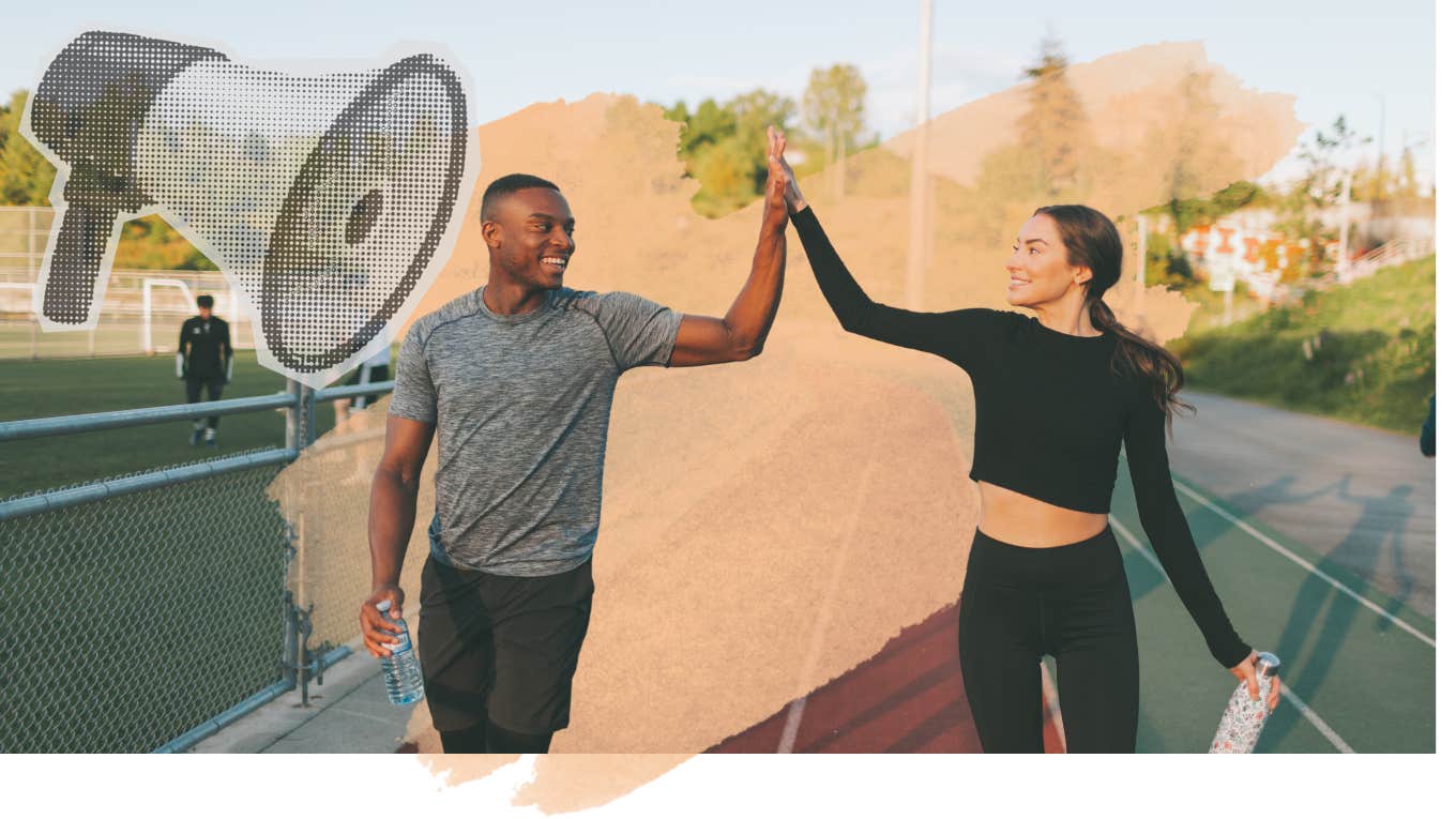 Couple working out together