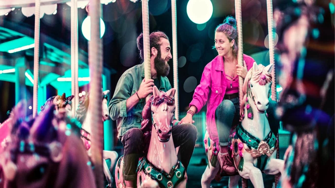 couple on carousel