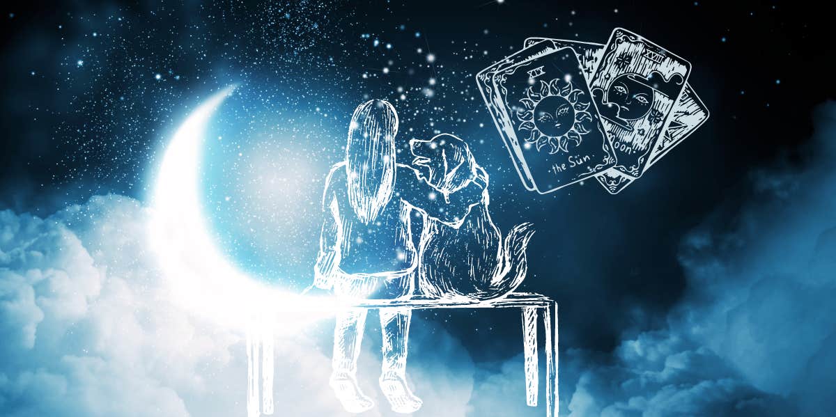 Every Individual Zodiac Sign's Tarot Horoscope For September 6, 2023 woman with dog during quarter moon