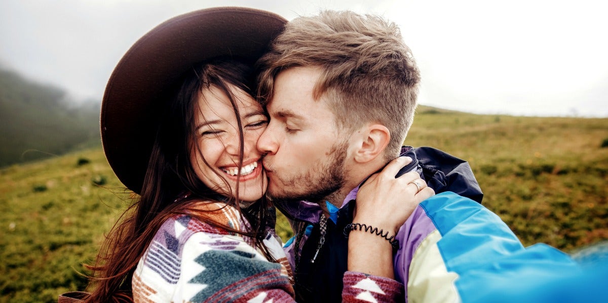 couple kissing in love