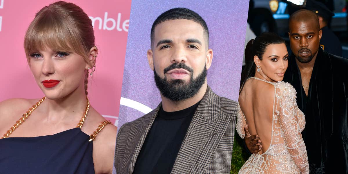 Are Taylor Swift & Drake Releasing A Diss Track About Kanye West And Kim Kardashian? Taylor Swift, Drake, Kim Kardashian, Kanye West