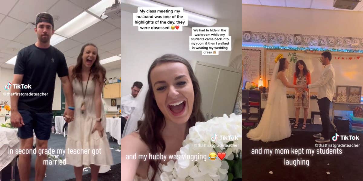 First grade teacher recreates wedding TikTok