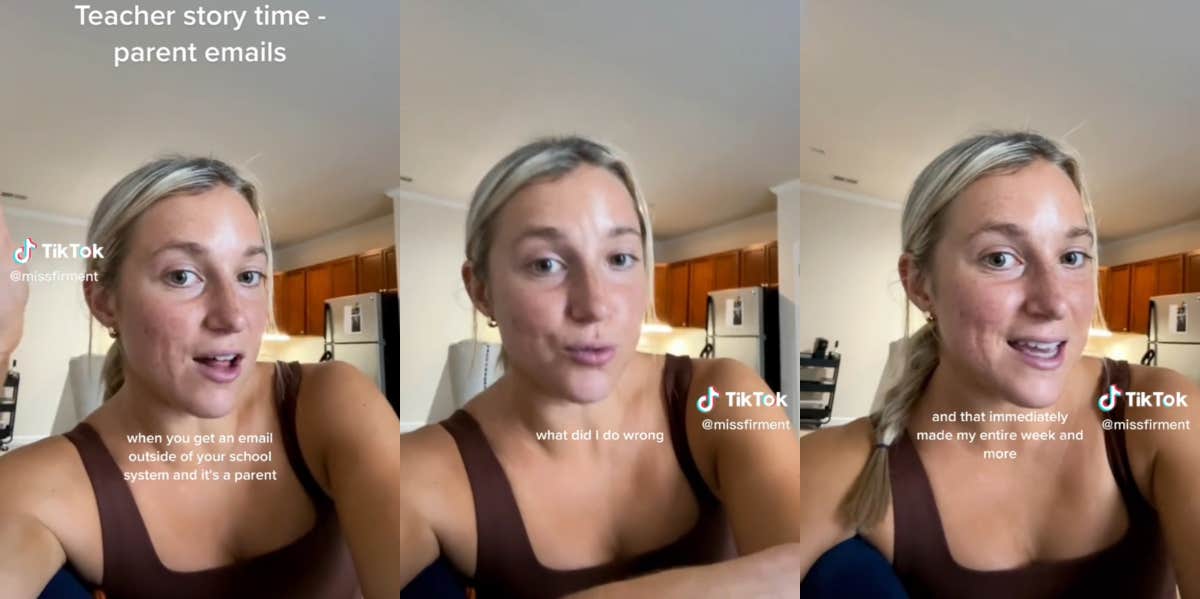 Teacher Says Her 'Heart Sank' When She Opened An Email From A Parent But It Ended Up 'Making Her Week' Teacher opening an email TikTok