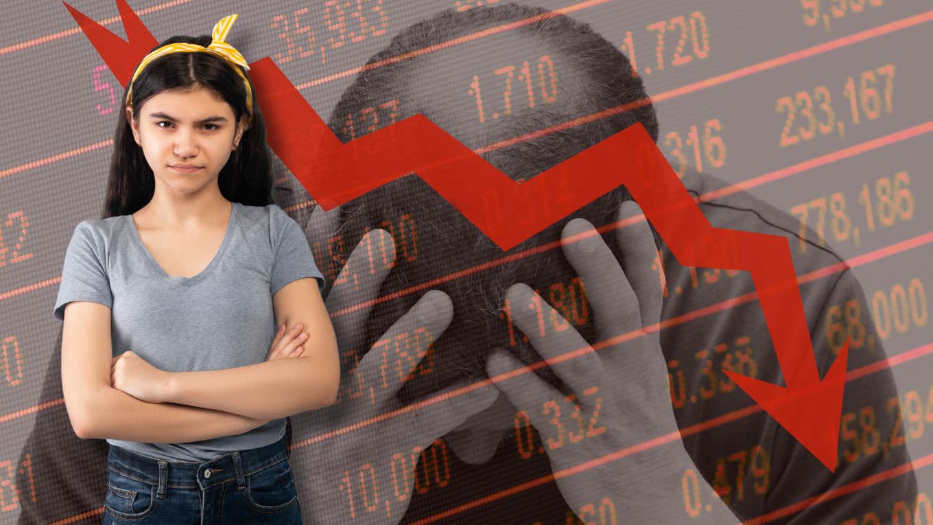 upset teen and stock market downturn