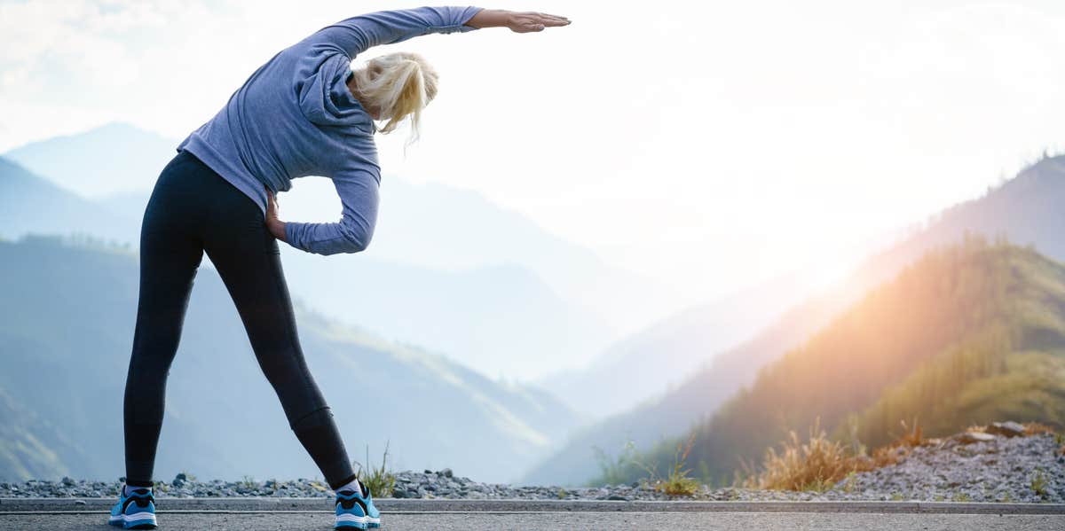 woman stretching