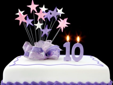 10 year anniversary cake with stars cake stars 10 ten candles years anniversary birthday