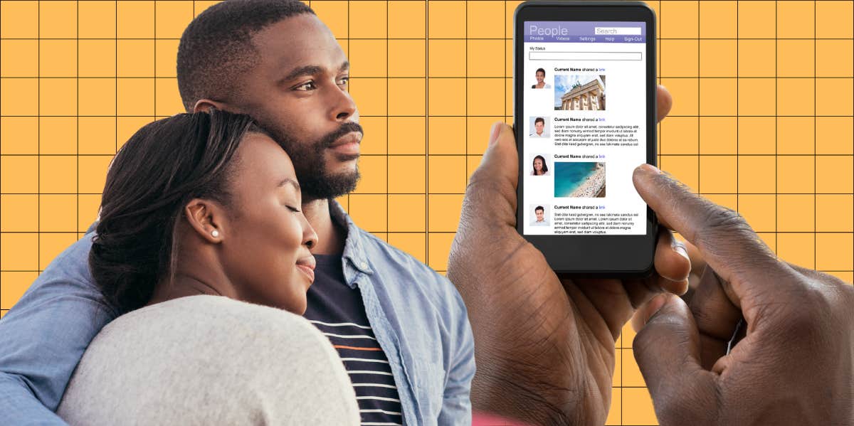 Woman Learns Husband Was Cheating From Text Message He Sent Couple embracing, text