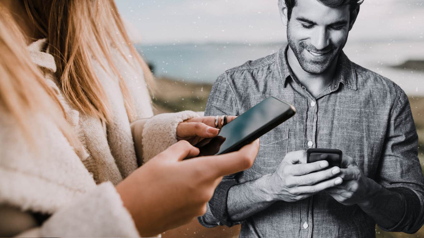 two people texting each other