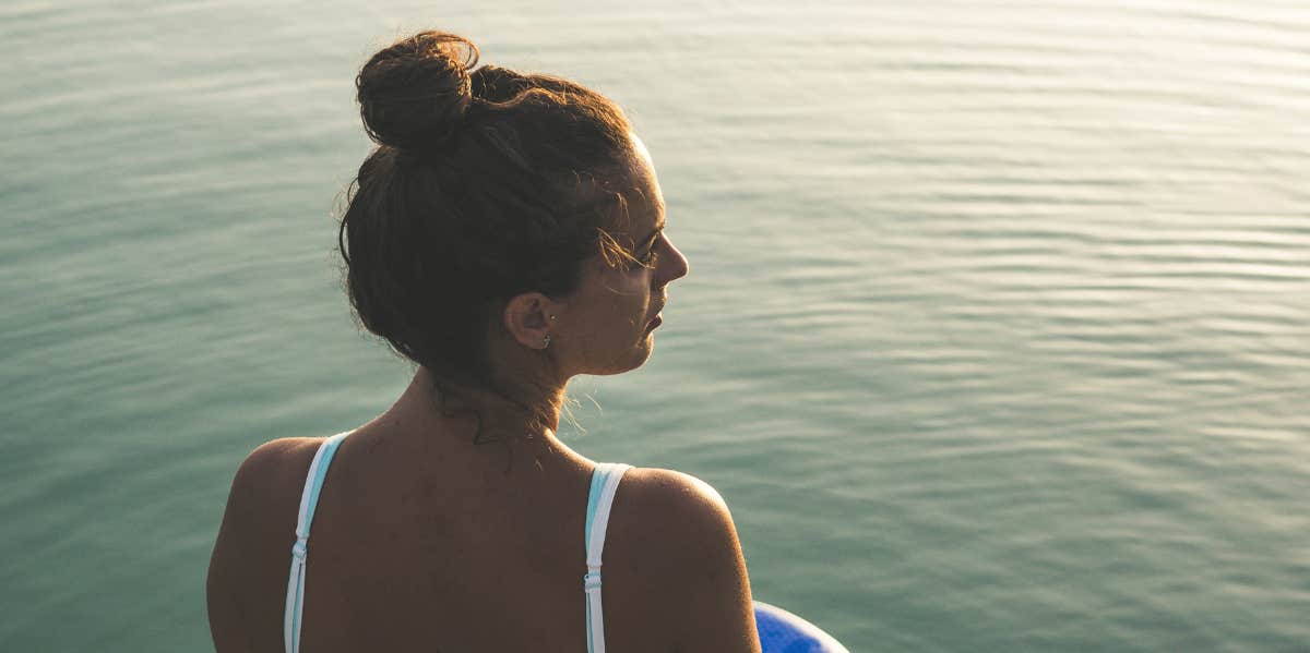 woman in a paddle boat