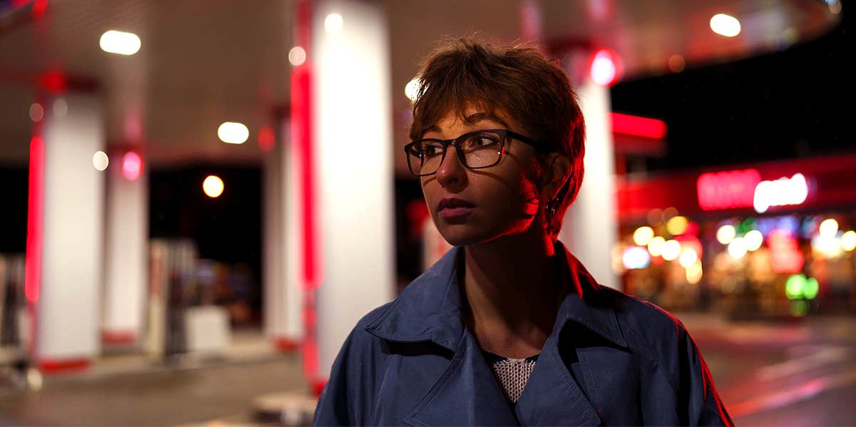 Things Anxious People Want Their Loved Ones To Know anxious woman at night near gas station