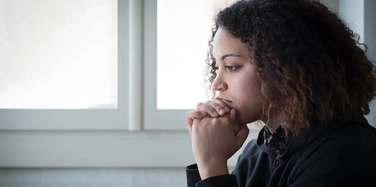 pensive woman