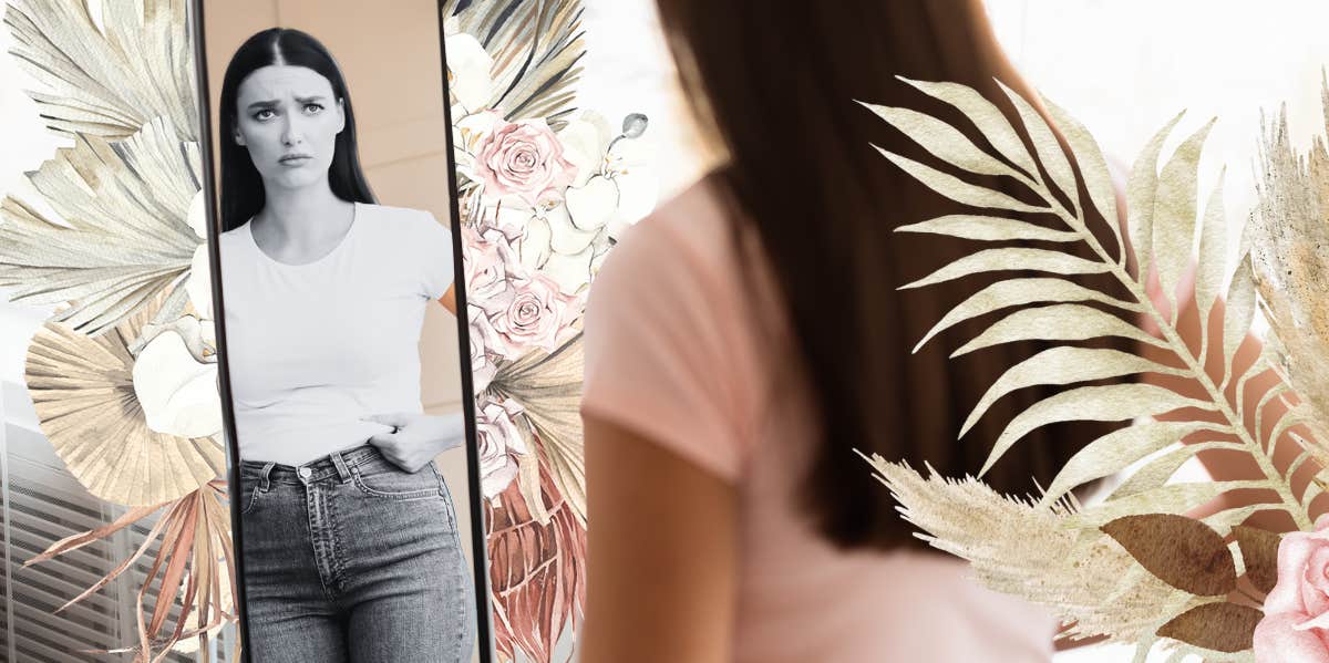 2 Things You Do Every Single Day That Destroy Your Self-Esteem Woman looking into the mirror