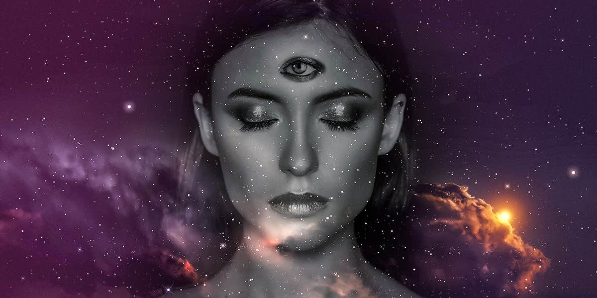 What The Third Eye Chakra Represents & How To Unblock Yours celestial woman with third eye