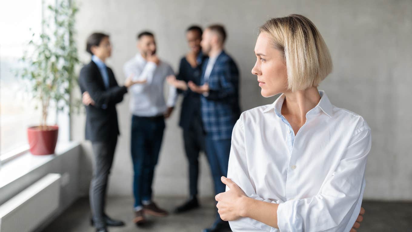 woman being quiet bullied at work