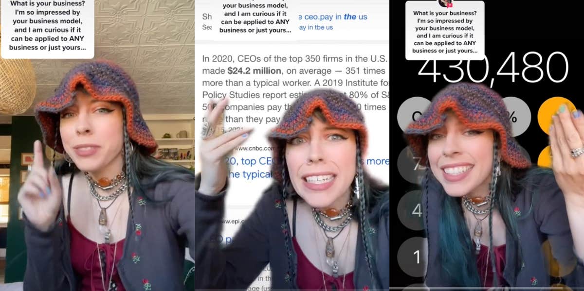 Business Owner Pays Everyone The Same Salary Of $73K TikToker discussing how she pays her whole staff the same salary of $73k