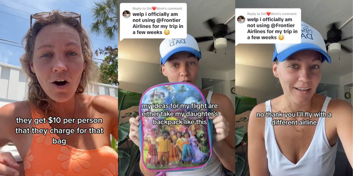 Frontier Airlines Pays Employees To Tell Passengers Their Bags Are Too Big TikToker revealing Frontier Airlines Pays Employees To Tell Passengers Their Bags Are Too Big