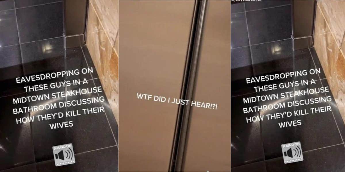 Men Recorded Talking About How They Would Kill Their Partners In Public Restroom TikTok of men plotting partner's deaths