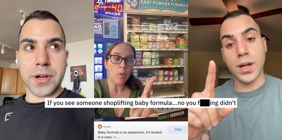 TikTokers talking about letting people steal baby formula