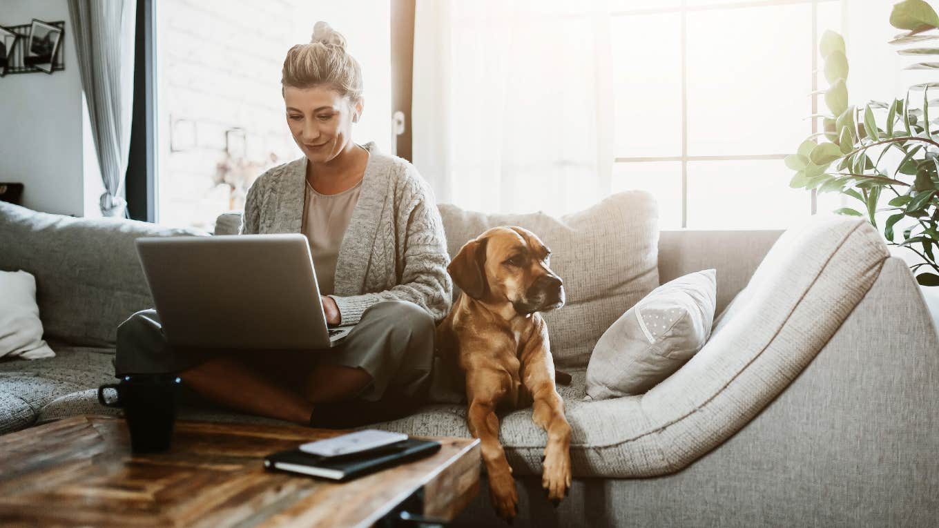 woman working from home