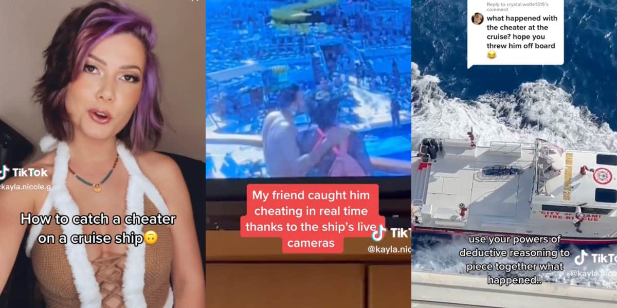 Woman Catches Boyfriend Cheating On Cruise Ship Camera Feed TikToker sharing her cheating story