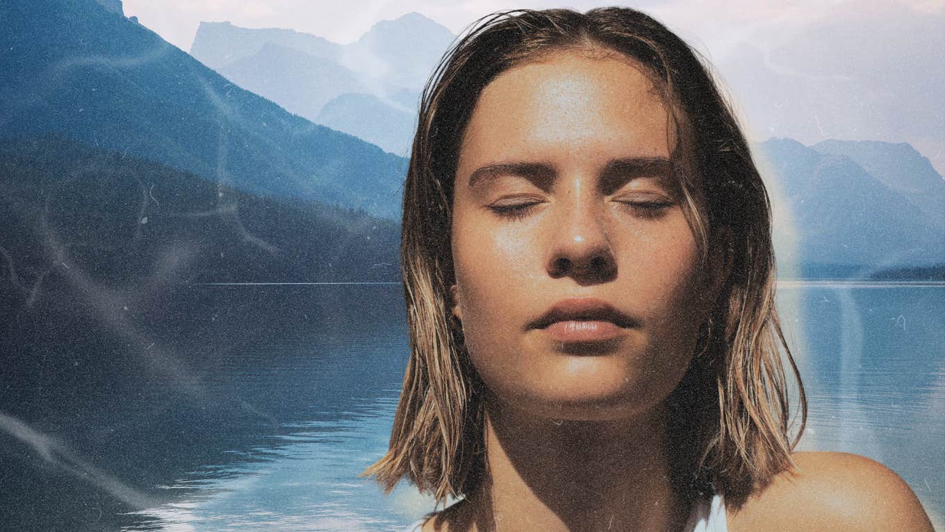 Tiny Secrets The Calmest People Know About Anxiety Calm woman in serene landscape