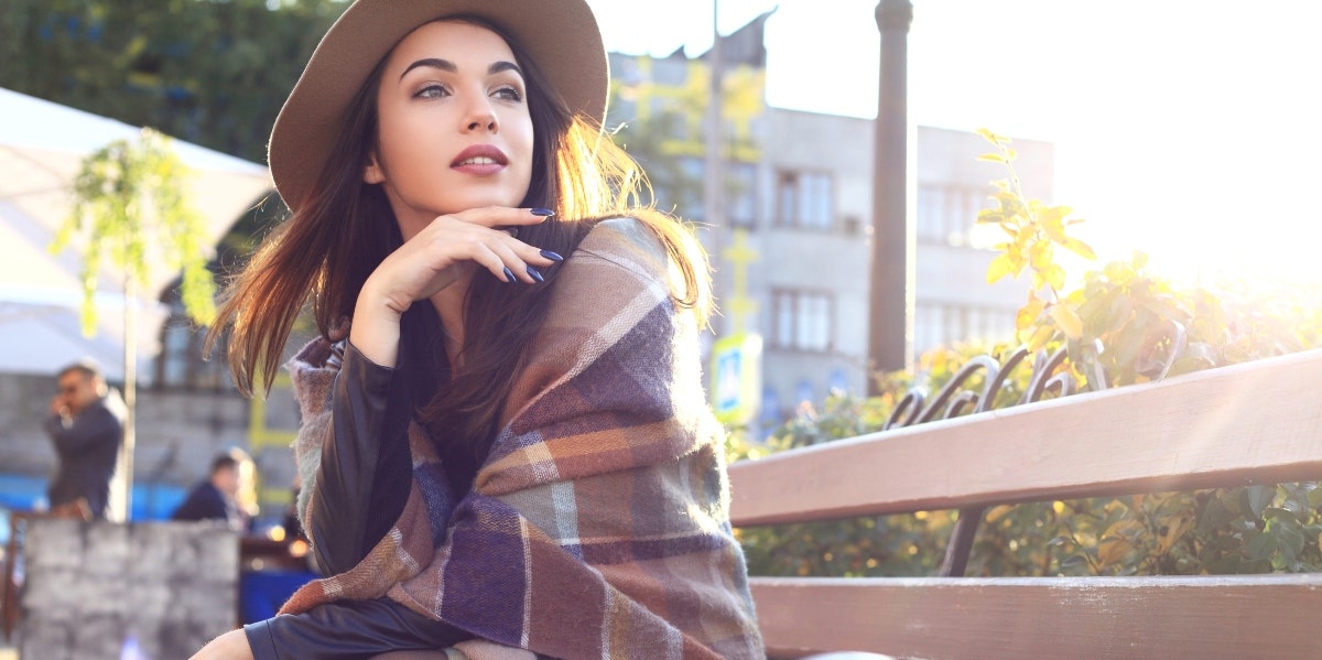 woman sitting on a bench