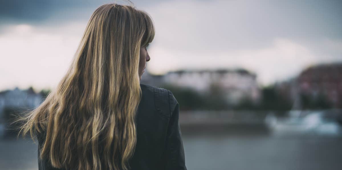 woman looking away