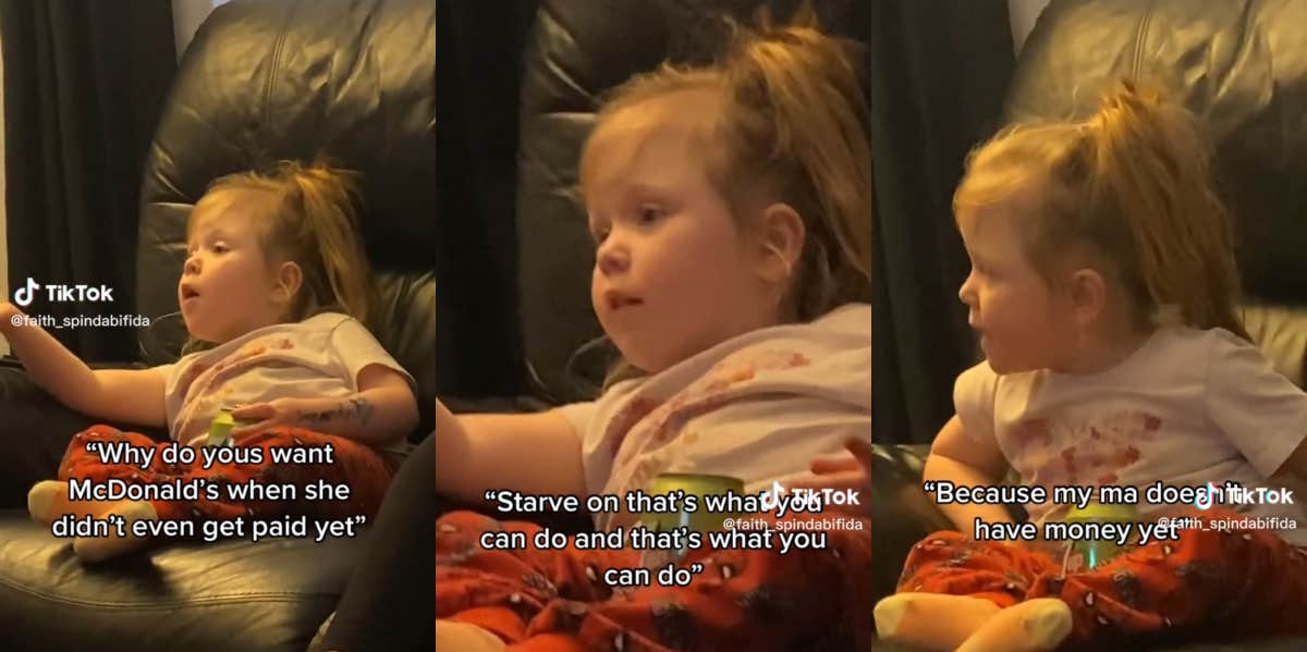 Toddler Sticks Up For Her Mom Against Her Siblings Because She Hasn't Been Paid Yet Faith Spinabifida TikTok
