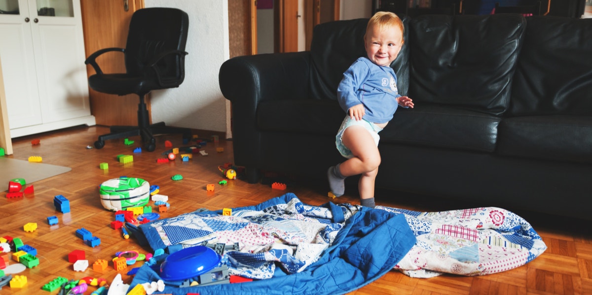 toddler making mess