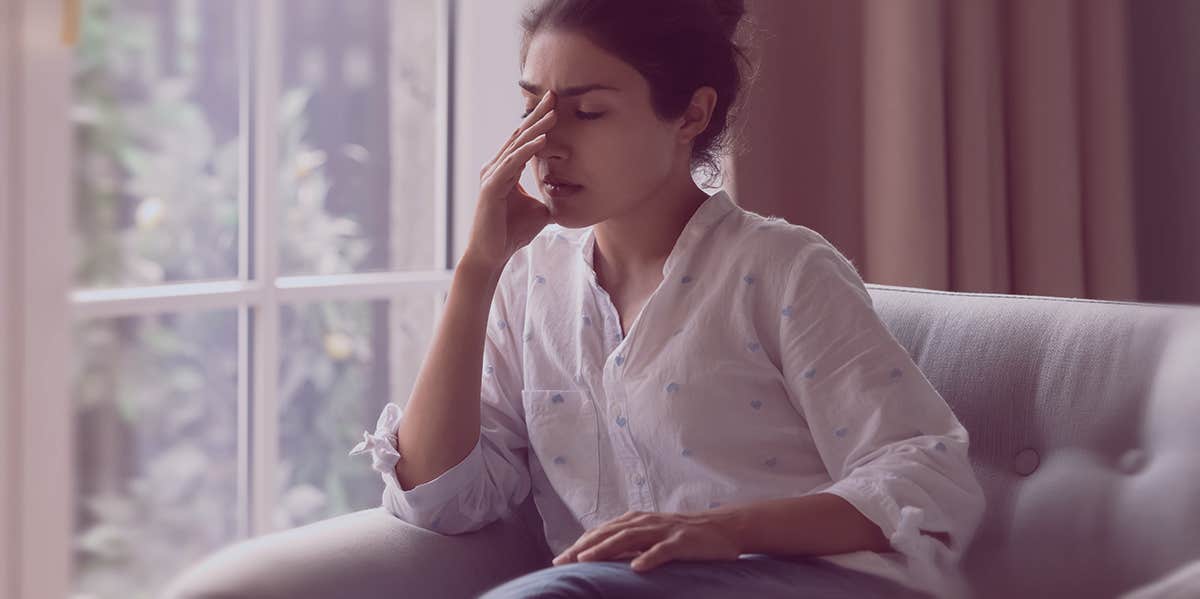 woman looking depressed