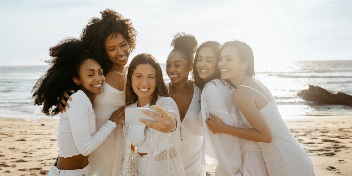 diverse girls at the beach