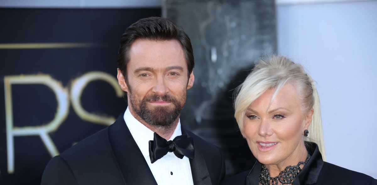 hugh jackman posing with wife deborra lee furness