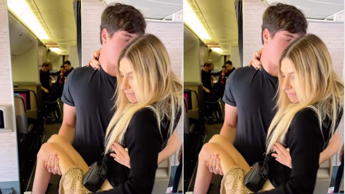 Touching Video Shows Son Carrying His Mom Onto Airplane Andrea Shwarz carried onto airplane by her son, Gui