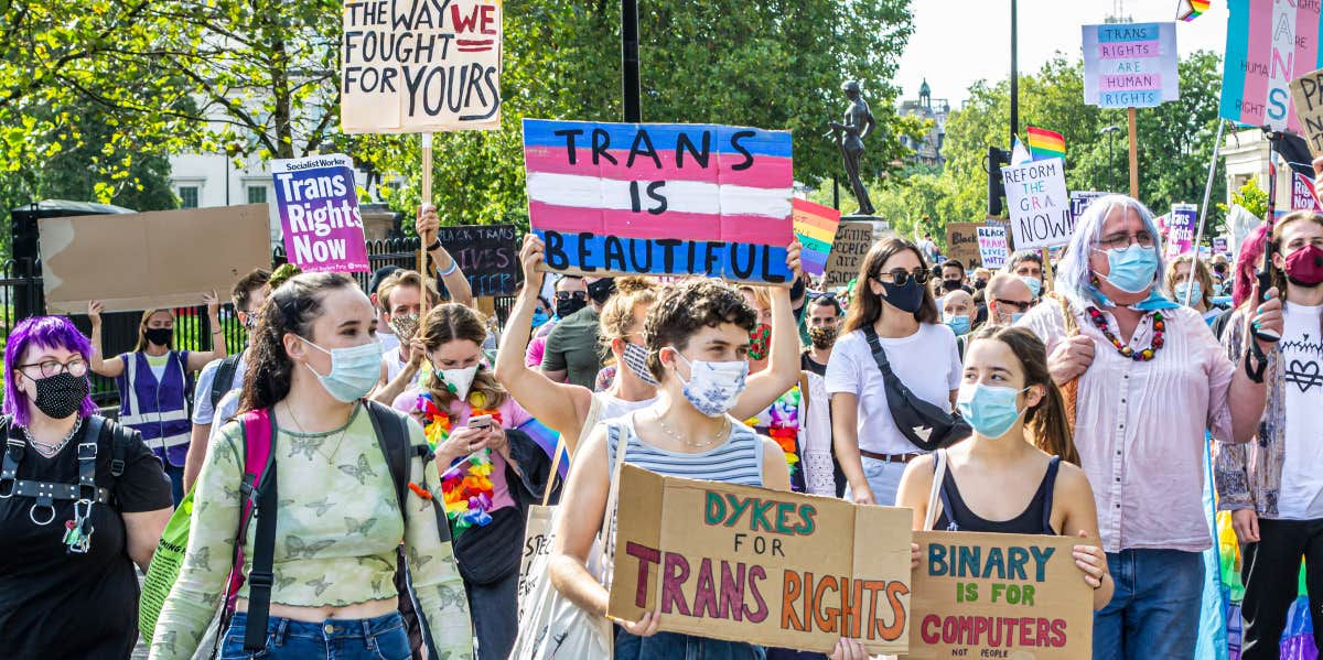 Is This Woman In The Wrong For Outing Her Sister To Her Kids? Trans rights rally
