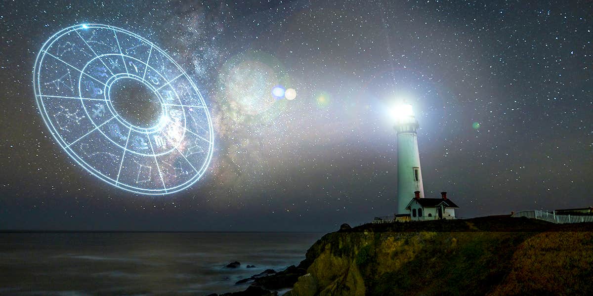 lighthouse and zodiac wheel
